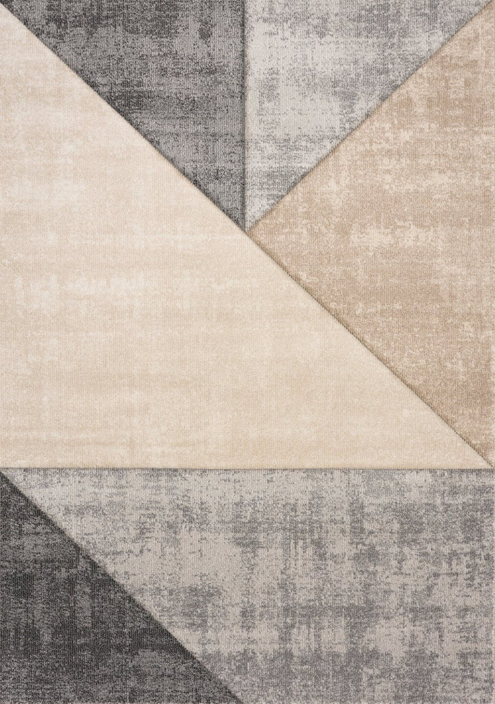 HomeRoots 7' Modern Geometric Area Rug in Gray, Cream, and Beige – Durable, Stain-Resistant Design for Style 7' X 10' 660321