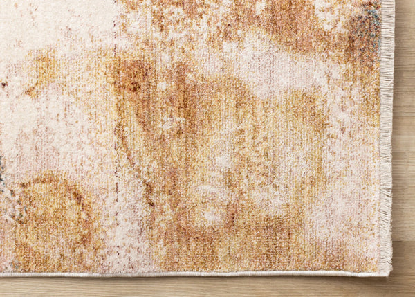 HomeRoots 5' Cream, Copper & Blue Abstract Area Rug - Modern, Durable & Stain-Resistant for Everyday Living 5' X 8' 660323