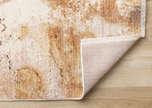 HomeRoots 5' Cream, Copper & Blue Abstract Area Rug - Modern, Durable & Stain-Resistant for Everyday Living 8' X 10' 660324