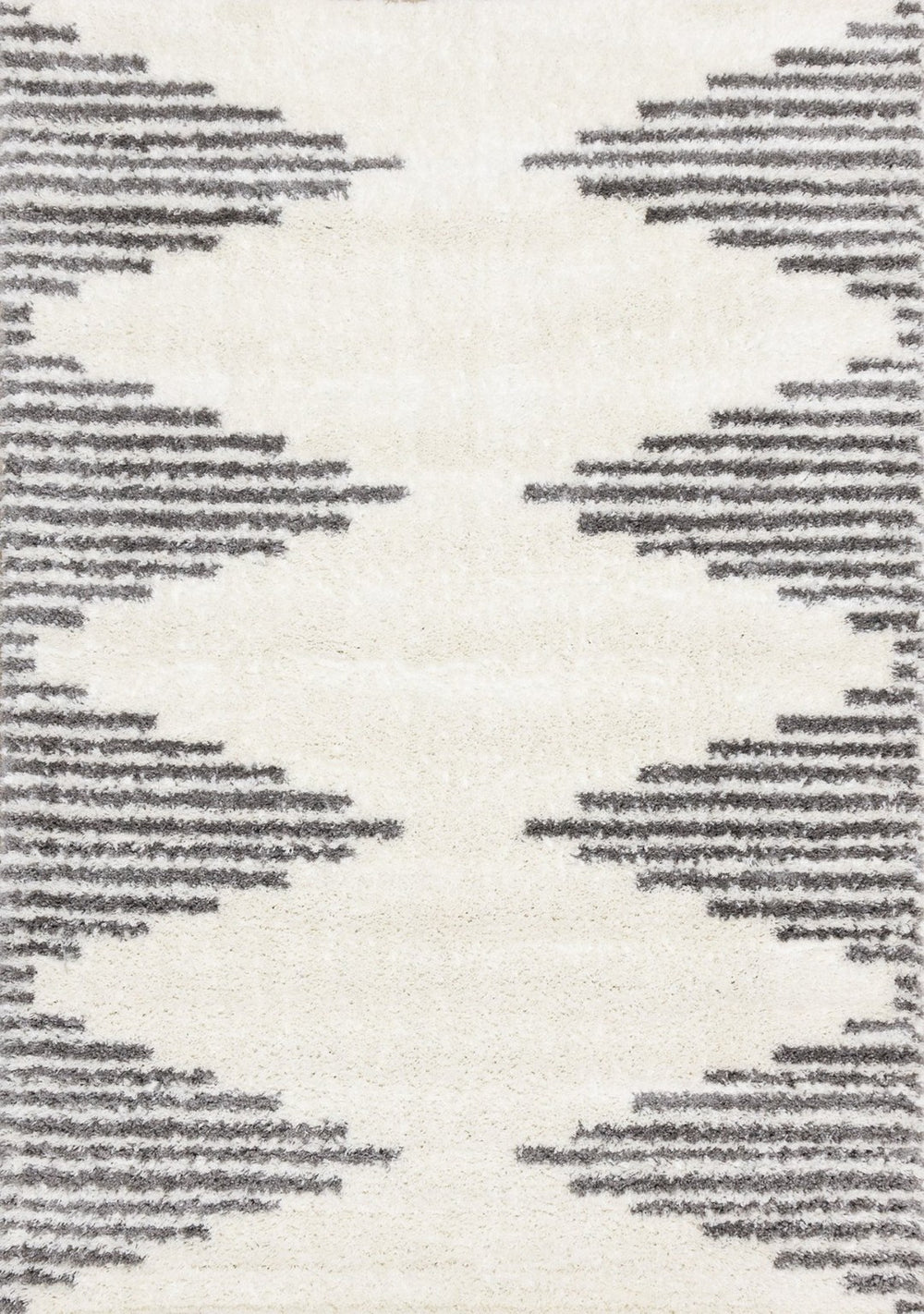 HomeRoots 5' Cream and Gray Geometric Area Rug - Modern Style, Durable, Stain-Resistant for High-Traffic Spaces 5' X 8' 660327