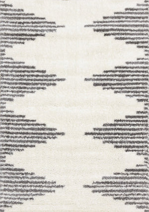 HomeRoots 5' Cream and Gray Geometric Area Rug - Modern Style, Durable, Stain-Resistant for High-Traffic Spaces 8' X 11' 660328
