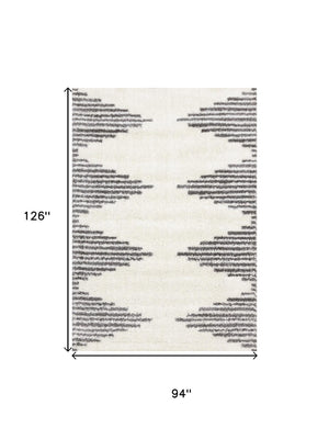 HomeRoots 5' Cream and Gray Geometric Area Rug - Modern Style, Durable, Stain-Resistant for High-Traffic Spaces 8' X 11' 660328