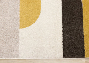 HomeRoots 5' Cream Yellow and Brown Geometric Area Rug - Modern Design, Durable, Stain-Resistant for All Rooms 8' X 11' 660330