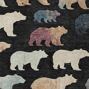 HomeRoots 10' Black Ivory Brown Bear Area Rug – Durable, Washable Design for Indoor & Outdoor Spaces! 660342