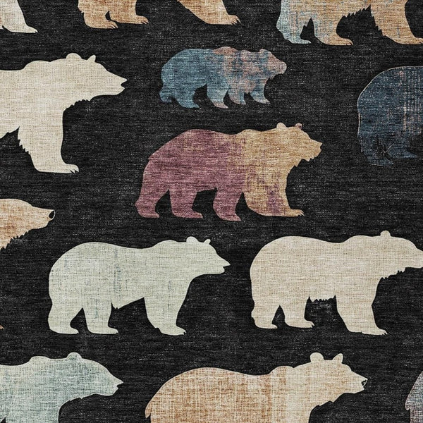 HomeRoots 10' Black Ivory Brown Bear Area Rug – Durable, Washable Design for Indoor & Outdoor Spaces! 660342