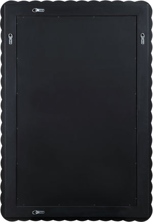 Meridian Furniture Revolve Hand-carved Oak Veneer Wall Mirror with Bold Art Deco Relief Frame for Any Room Black 32.5" W x 47.5" H 66034Black-M