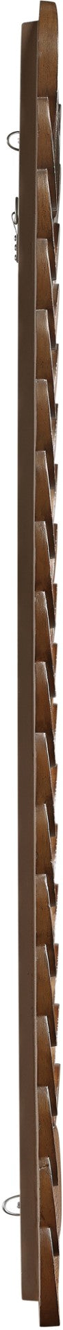 Meridian Furniture Revolve Hand-carved Oak Veneer Wall Mirror with Bold Art Deco Relief Frame for Any Room Brown 32.5" W x 47.5" H 66034Brown-M