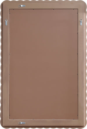 Meridian Furniture Revolve Hand-carved Oak Veneer Wall Mirror with Bold Art Deco Relief Frame for Any Room Brown 32.5" W x 47.5" H 66034Brown-M