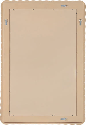 Meridian Furniture Revolve Hand-carved Oak Veneer Wall Mirror with Bold Art Deco Relief Frame for Any Room Natural 32.5" W x 47.5" H 66034Natural-M