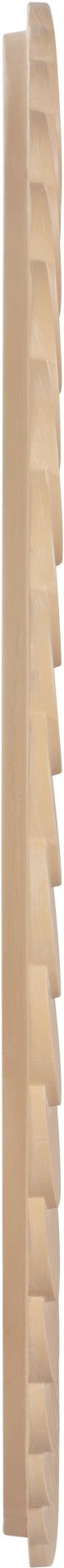 Meridian Furniture Revolve Hand-carved Oak Veneer Wall Mirror with Bold Art Deco Relief Frame for Any Room Natural 40" W x 40" H 66035Natural-M
