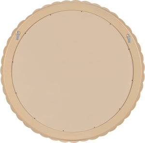 Meridian Furniture Revolve Hand-carved Oak Veneer Wall Mirror with Bold Art Deco Relief Frame for Any Room Natural 40" W x 40" H 66035Natural-M