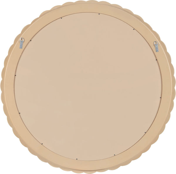 Meridian Furniture Revolve Hand-carved Oak Veneer Wall Mirror with Bold Art Deco Relief Frame for Any Room Natural 40" W x 40" H 66035Natural-M