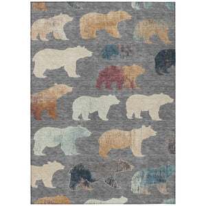 HomeRoots 10' Gray Ivory Bear Washable Area Rug - Stylish Indoor/Outdoor Decor, Machine Washable & Durable Design 660360