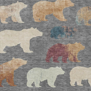 HomeRoots 10' Gray Ivory Bear Washable Area Rug - Stylish Indoor/Outdoor Decor, Machine Washable & Durable Design 660360