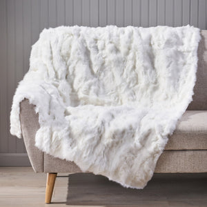 Christopher Knight Home® - Noble House - Akers Glam Fur Throw Blanket, White