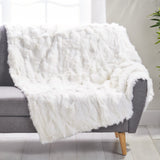 Christopher Knight Home® - Noble House - Akers Glam Fur Throw Blanket, White