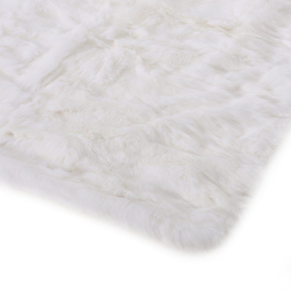 English Elm Christopher Knight Home® - THROW White Faux Rabbit Fur Throw Blanket 50x60in — Plush Cozy Glam Accent, Ivory Back, Dry Clean Only 66039.00