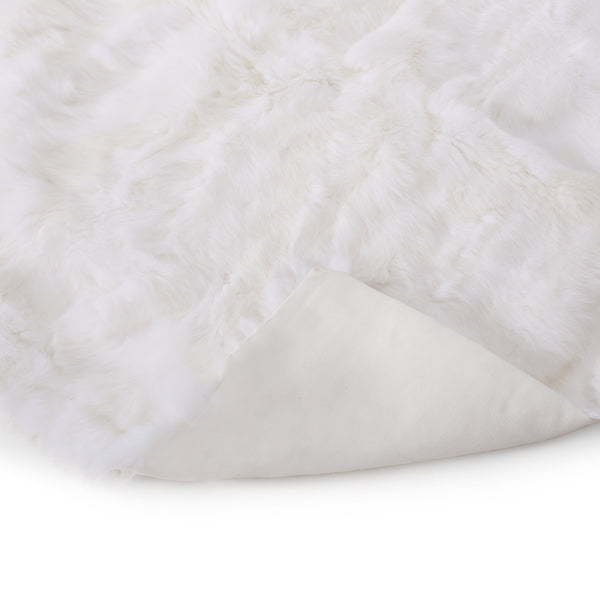 English Elm Christopher Knight Home® - THROW White Faux Rabbit Fur Throw Blanket 50x60in — Plush Cozy Glam Accent, Ivory Back, Dry Clean Only 66039.00