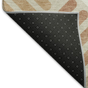 HomeRoots 8' X 10' Geometric Washable Area Rug in Copper, Ivory & Rust - Durable, Stylish for Indoor/Outdoor Use 660394