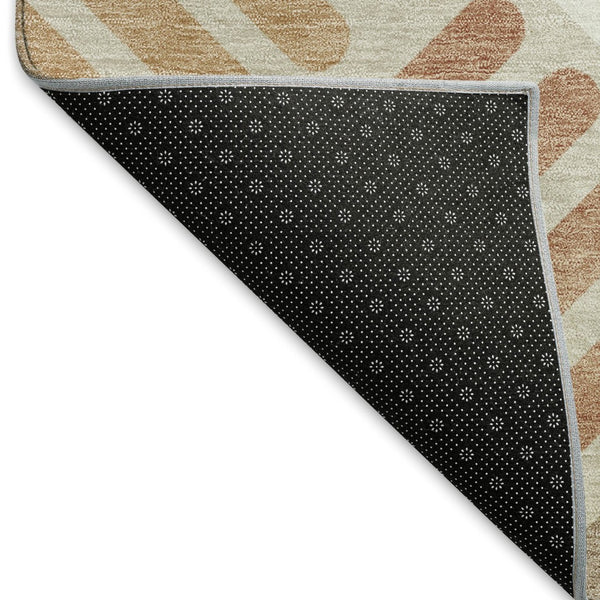 HomeRoots 8' X 10' Geometric Washable Area Rug in Copper, Ivory & Rust - Durable, Stylish for Indoor/Outdoor Use 660394