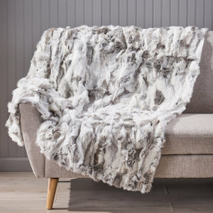 English Elm Christopher Knight Home® - THROW Faux Fur Grey Cozy Throw Blanket for Winter Nights — Ultra-Soft Breathable Texture, Stylish Warmth 66040.00