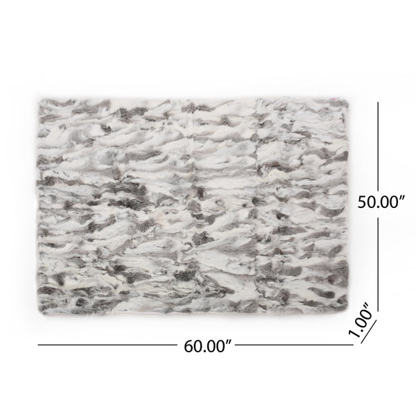 English Elm Christopher Knight Home® - THROW Faux Fur Grey Cozy Throw Blanket for Winter Nights — Ultra-Soft Breathable Texture, Stylish Warmth 66040.00