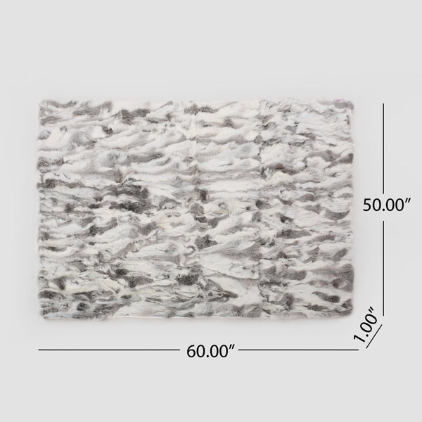 English Elm Christopher Knight Home® - THROW Faux Fur Grey Cozy Throw Blanket for Winter Nights — Ultra-Soft Breathable Texture, Stylish Warmth 66040.00