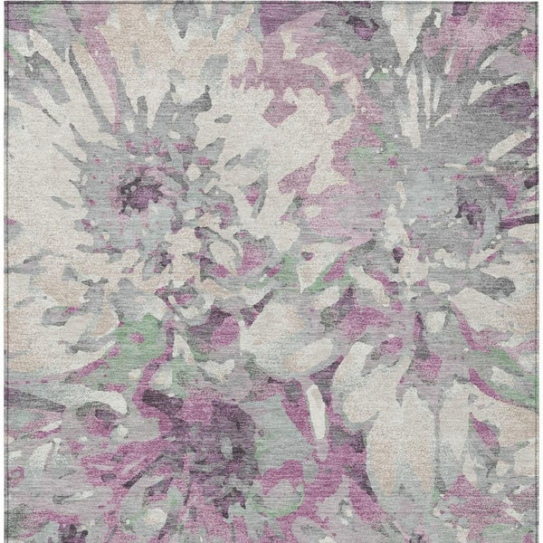 HomeRoots 8' X 10' Blush Ivory Gray Floral Area Rug - Stylish, Washable, Durable for Indoor & Outdoor Spaces 660442