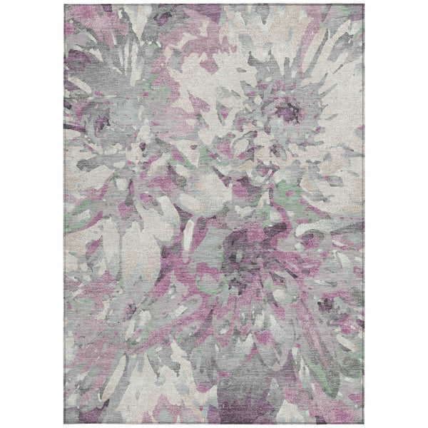 HomeRoots 9' X 12' Blush Ivory Gray Floral Indoor Outdoor Area Rug – Durable, Washable, Elegant for Any Space 660443