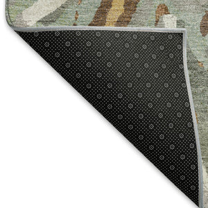 HomeRoots 5' Copper Gray and Ivory Floral Area Rug - Washable, Durable Design for Indoor & Outdoor Use! 660446