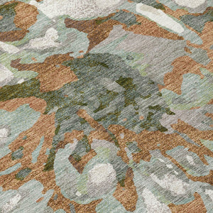 HomeRoots 5' Copper Gray and Ivory Floral Area Rug - Washable, Durable Design for Indoor & Outdoor Use! 660446
