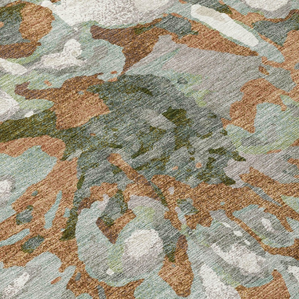 HomeRoots 10' Copper Gray and Ivory Floral Washable Area Rug for Indoor/Outdoor Use - Durable & Stylish Decor 660450