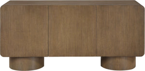 Meridian Furniture Adagio Oak Veneer Sideboard Buffet with Soft Close Drawers for Elegant Dining Room Storage Brown 66045Brown