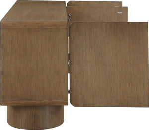 Meridian Furniture Adagio Oak Veneer Sideboard Buffet with Soft Close Drawers for Elegant Dining Room Storage Brown 66045Brown