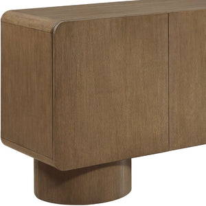 Meridian Furniture Adagio Oak Veneer Sideboard Buffet with Soft Close Drawers for Elegant Dining Room Storage Brown 66045Brown