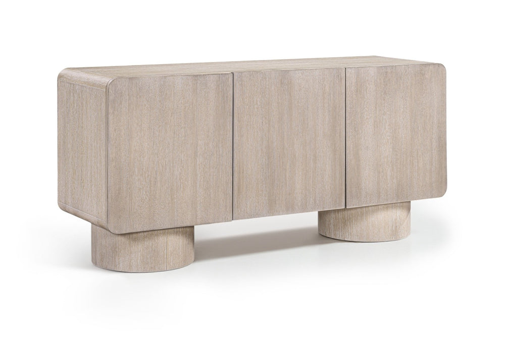 Meridian Furniture Adagio Oak Veneer Sideboard Buffet with Soft Close Drawers for Elegant Dining Room Storage Natural 66045Natural