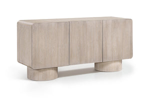 Meridian Furniture Adagio Oak Veneer Sideboard Buffet with Soft Close Drawers for Elegant Dining Room Storage Natural 66045Natural