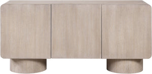 Meridian Furniture Adagio Oak Veneer Sideboard Buffet with Soft Close Drawers for Elegant Dining Room Storage Natural 66045Natural