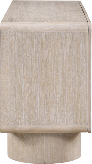 Meridian Furniture Adagio Oak Veneer Sideboard Buffet with Soft Close Drawers for Elegant Dining Room Storage Natural 66045Natural