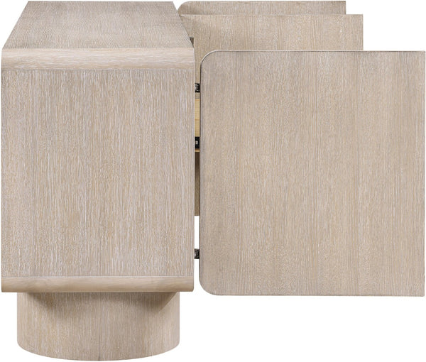 Meridian Furniture Adagio Oak Veneer Sideboard Buffet with Soft Close Drawers for Elegant Dining Room Storage Natural 66045Natural