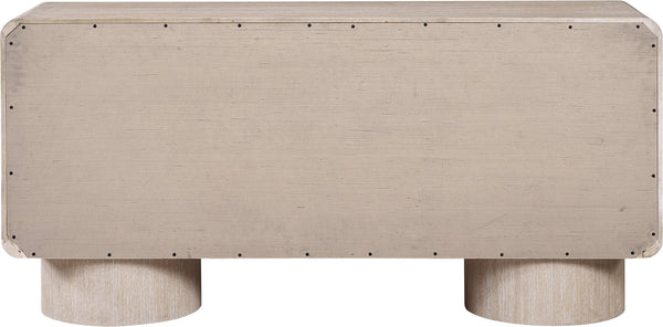 Meridian Furniture Adagio Oak Veneer Sideboard Buffet with Soft Close Drawers for Elegant Dining Room Storage Natural 66045Natural