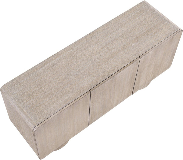 Meridian Furniture Adagio Oak Veneer Sideboard Buffet with Soft Close Drawers for Elegant Dining Room Storage Natural 66045Natural