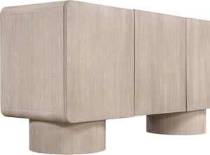 Meridian Furniture Adagio Oak Veneer Sideboard Buffet with Soft Close Drawers for Elegant Dining Room Storage Natural 66045Natural