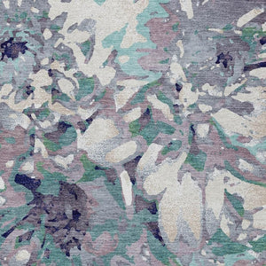 HomeRoots 8' X 10' Lavender Gray Floral Washable Area Rug – Durable, Stylish for Indoor & Outdoor Spaces 660460