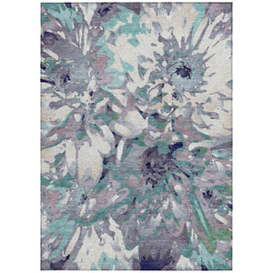 HomeRoots 10' Elegant Lavender Gray Floral Washable Area Rug for Indoor/Outdoor Use - Durable & Stylish Decor 660462
