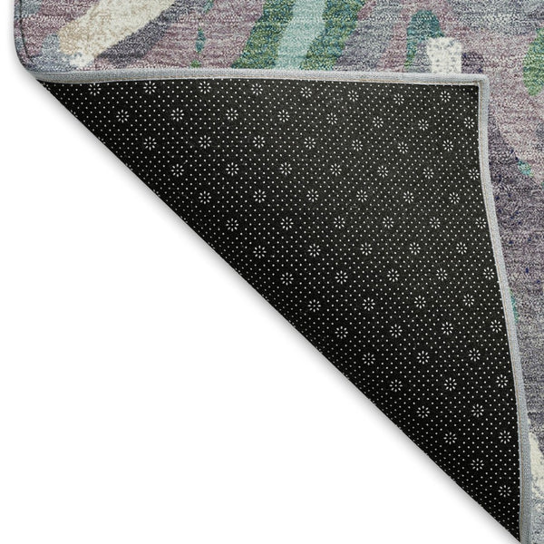 HomeRoots 10' Elegant Lavender Gray Floral Washable Area Rug for Indoor/Outdoor Use - Durable & Stylish Decor 660462