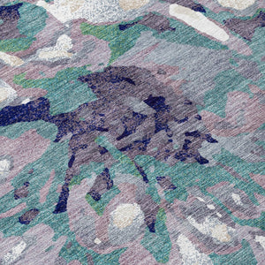 HomeRoots 10' Elegant Lavender Gray Floral Washable Area Rug for Indoor/Outdoor Use - Durable & Stylish Decor 660462