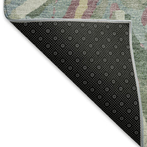 HomeRoots 10' Luxurious Sage Gold & Emerald Floral Washable Area Rug - Perfect for Indoor & Outdoor Spaces! 660468