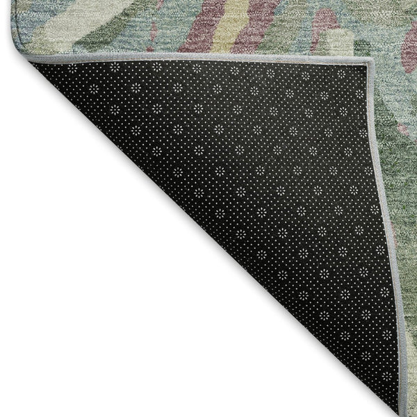 HomeRoots 10' Luxurious Sage Gold & Emerald Floral Washable Area Rug - Perfect for Indoor & Outdoor Spaces! 660468