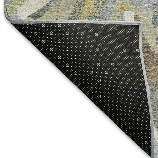 HomeRoots 8' Round Floral Area Rug in Wheat, Ivory & Gray – Washable, Durable for Indoor & Outdoor Use! 660471